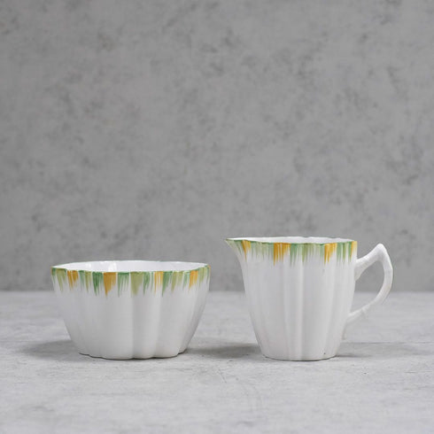 アンティーク ミルクジャグ シュガーボウル アールデコ イギリス MELBA BONE CHINA メルバ1