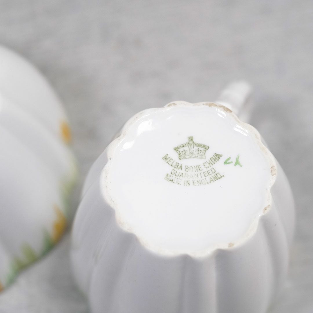 アンティーク ミルクジャグ シュガーボウル アールデコ イギリス MELBA BONE CHINA メルバ7