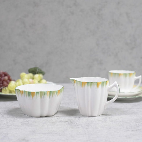 アンティーク ミルクジャグ シュガーボウル アールデコ イギリス MELBA BONE CHINA メルバ9