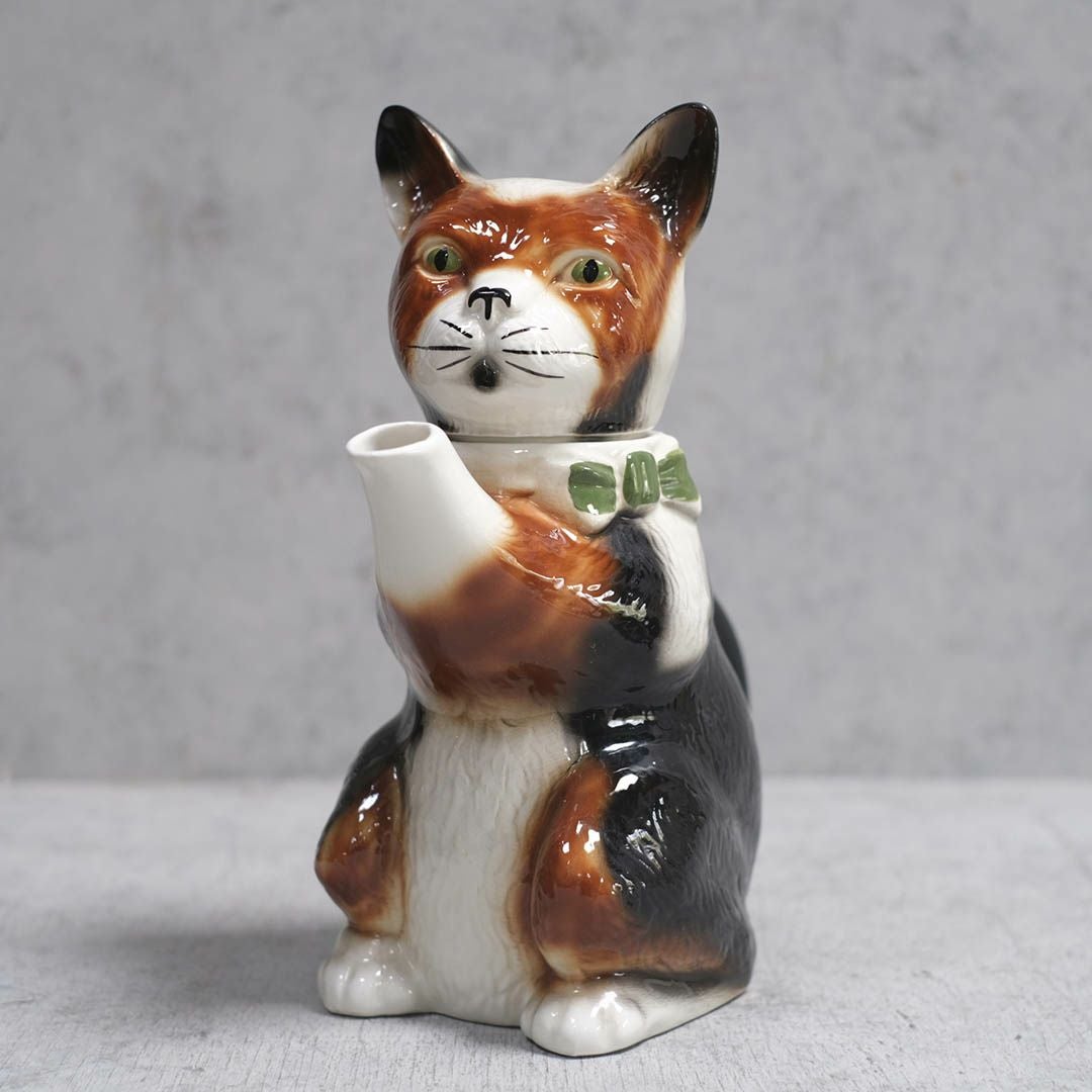 ヴィンテージティーポット Tony Wood Studio イギリス トニーウッド社 コーヒーポット. 三毛猫22