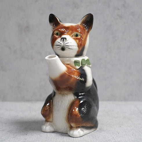 ヴィンテージティーポット Tony Wood Studio イギリス トニーウッド社 コーヒーポット. 三毛猫22