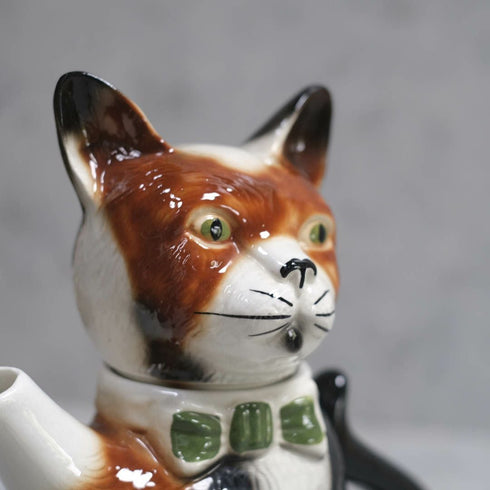 ヴィンテージティーポット Tony Wood Studio イギリス トニーウッド社 コーヒーポット. 三毛猫76