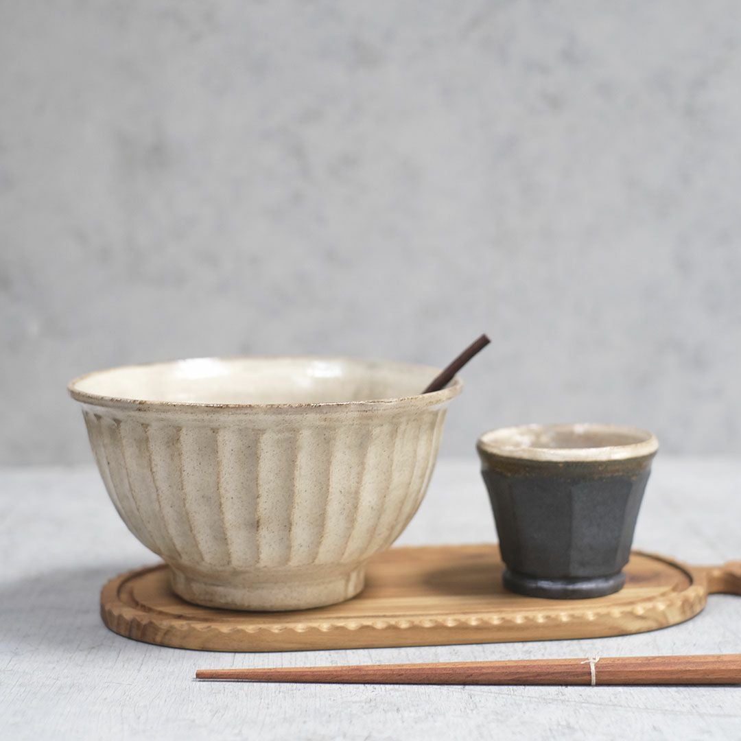 笠間焼【益子淳一】・しのぎそば丼/作家のうつわ どんぶり ラーメン鉢 和食器陶器12