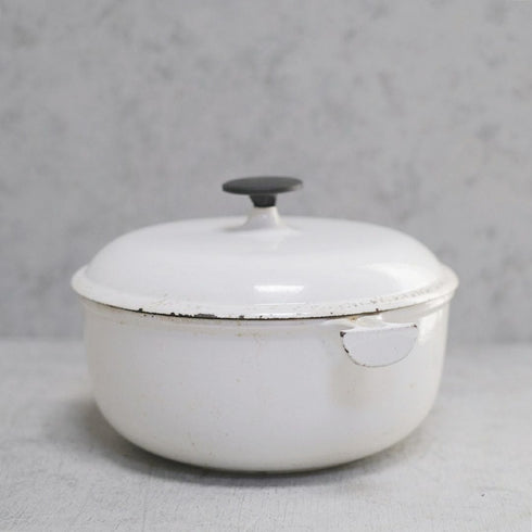 ヴィンテージ LE CREUSET(ル・クルーゼ)鍋 鉄鍋 白22