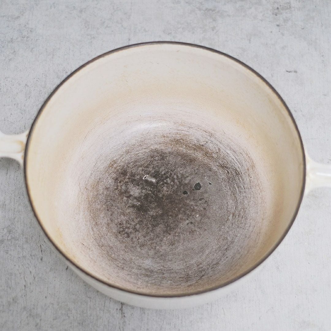ヴィンテージ LE CREUSET(ル・クルーゼ)鍋 鉄鍋 白44