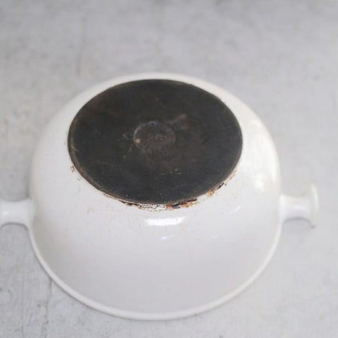 ヴィンテージ LE CREUSET(ル・クルーゼ)鍋 鉄鍋 白77