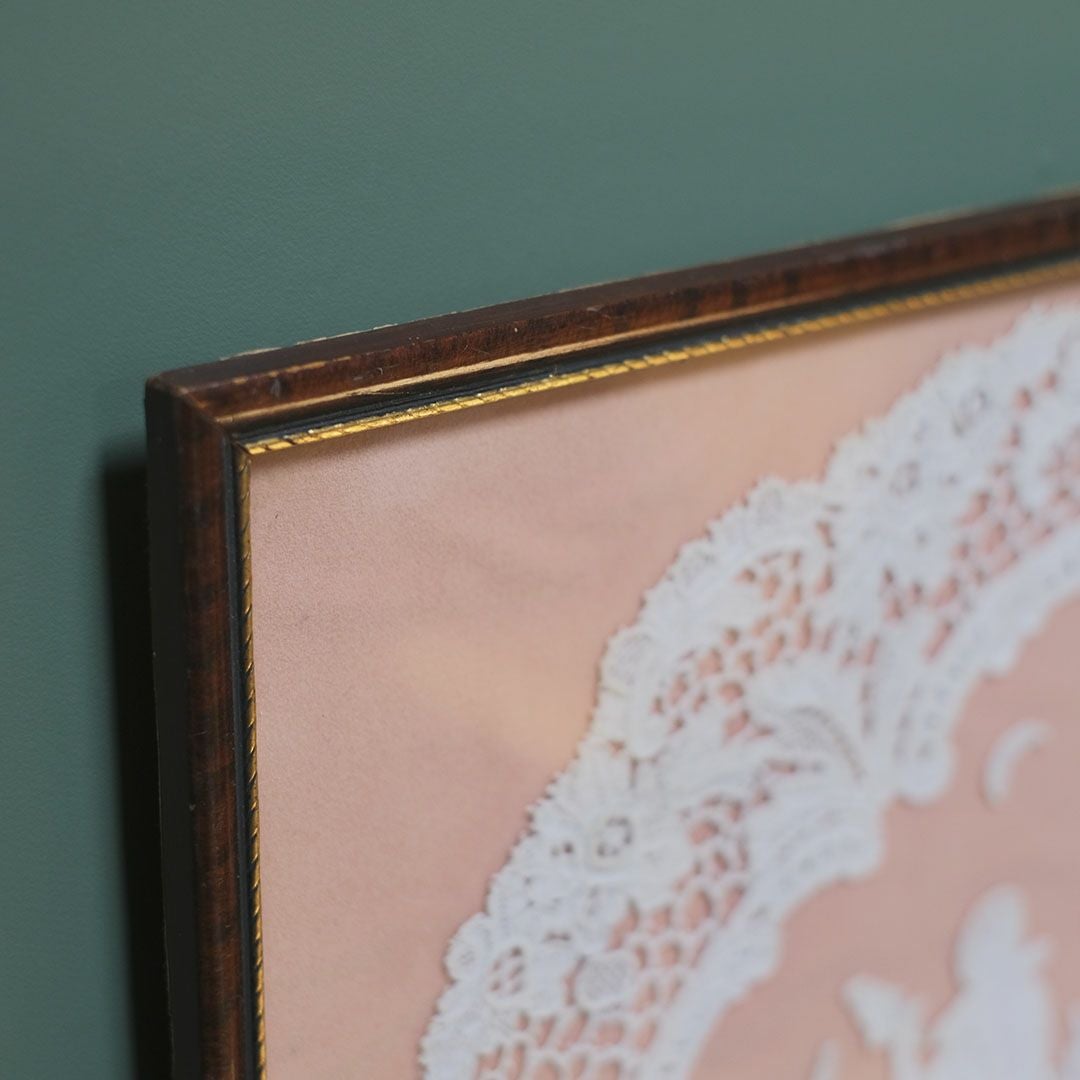 ヴィンテージ エンブロイダリーレースピクチャー イギリス 刺繍絵5