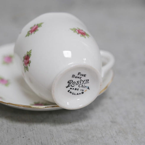 アンティーク Roslyn China ティーカップトリオ ミルクジャグ シュガーボウル アンティーク食器5