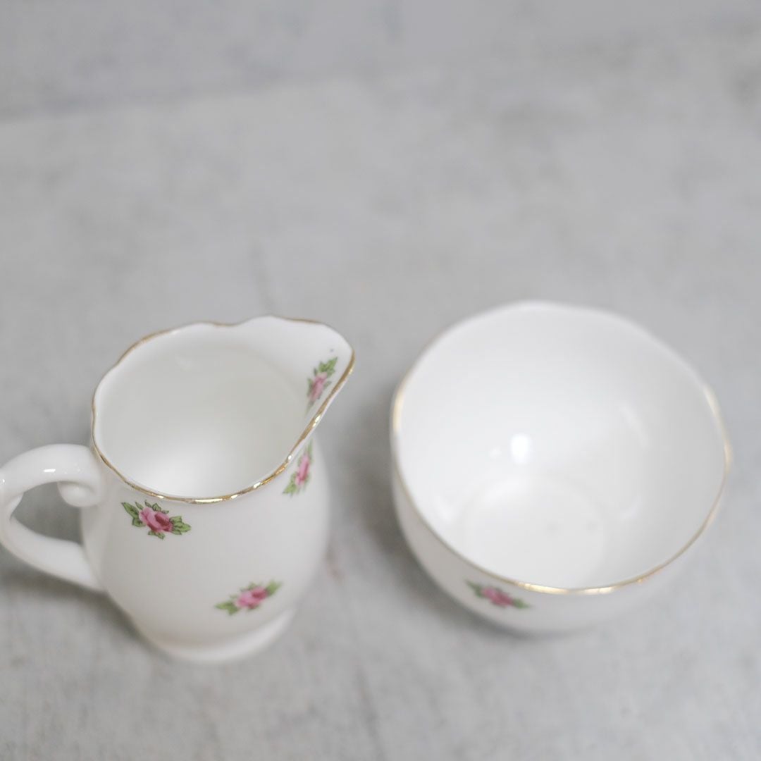 アンティーク Roslyn China ティーカップトリオ ミルクジャグ シュガーボウル アンティーク食器8