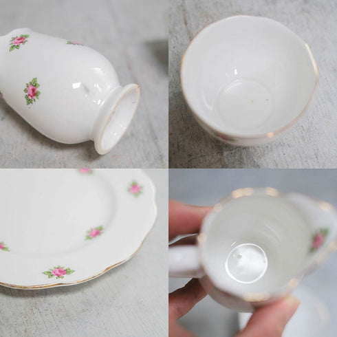 アンティーク Roslyn China ティーカップトリオ ミルクジャグ シュガーボウル アンティーク食器11