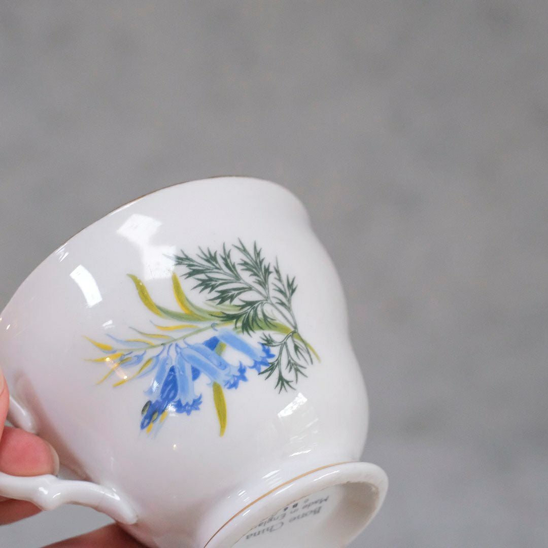 ヴィンテージティーカップトリオ Blue Trumpet Flowers イギリス54