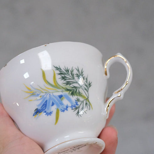 ヴィンテージティーカップトリオ Blue Trumpet Flowers イギリス45