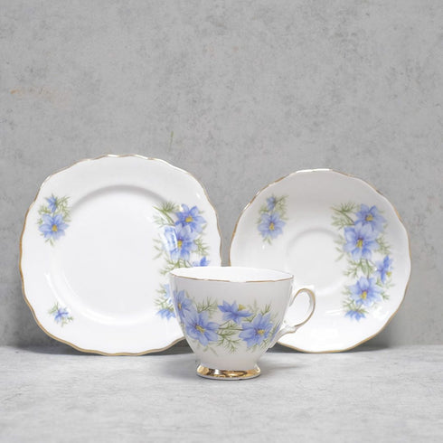 ヴィンテージティーカップトリオ Colclough(コルクラフ) ブルーフラワー イギリス33