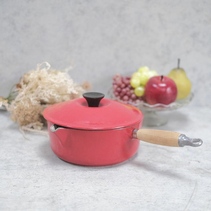 ヴィンテージ Le Creuset(ルクルーゼ)鍋 赤 片手鍋 フランス L