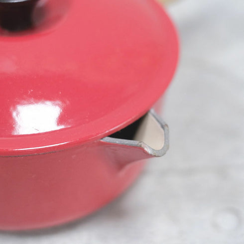 ヴィンテージ Le Creuset(ルクルーゼ)鍋 赤 片手鍋 フランス L44