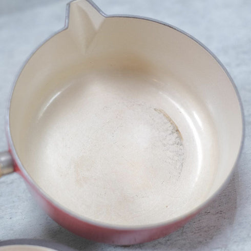 ヴィンテージ Le Creuset(ルクルーゼ)鍋 赤 片手鍋 フランス L66