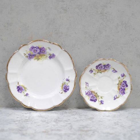 アンティークティーカップトリオ MELBA メルバPansy パープルパンジー アンティーク食器88