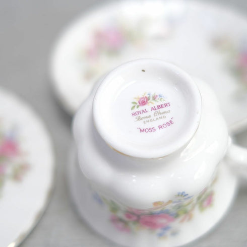 ヴィンテージティーカップトリオ Royal Albert ロイヤルアルバート MOSS ROSE モスローズ99