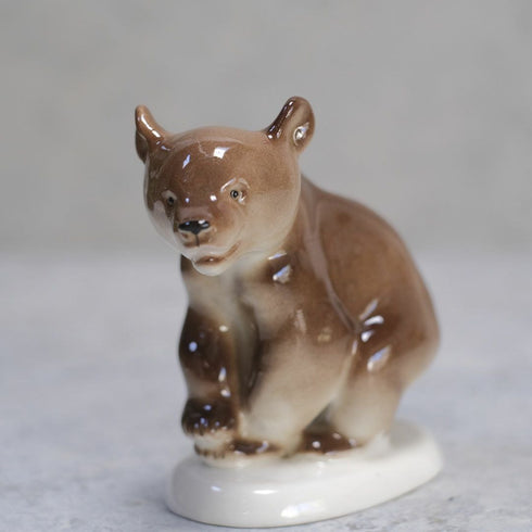 ヴィンテージフィギュリン 熊B 旧ソビエト LOMONOSOV(ロモノーソフ) ソビエト 陶器置物44