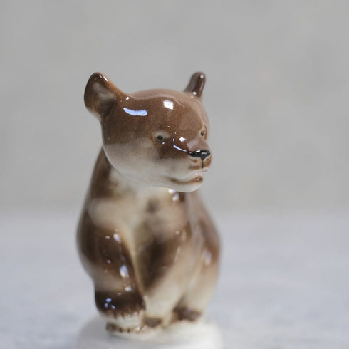ヴィンテージフィギュリン 熊B 旧ソビエト LOMONOSOV(ロモノーソフ) ソビエト 陶器置物66