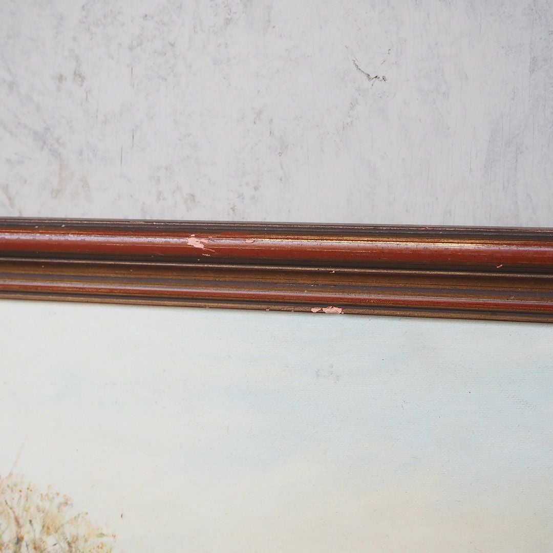 ヴィンテージオイルピクチャー 風車のある風景 油絵 イギリス78