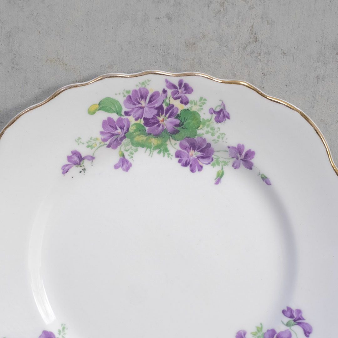 ヴィンテージティーカップトリオ Colclough(コルクラフ)菫 バイオレット イギリス77