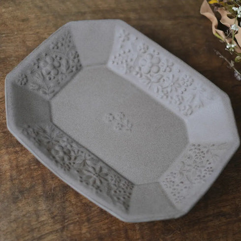 益子焼 kukka(クッカ) 八角皿 大 26cm ココアグレー色 わかさま陶芸 若林健吾
6