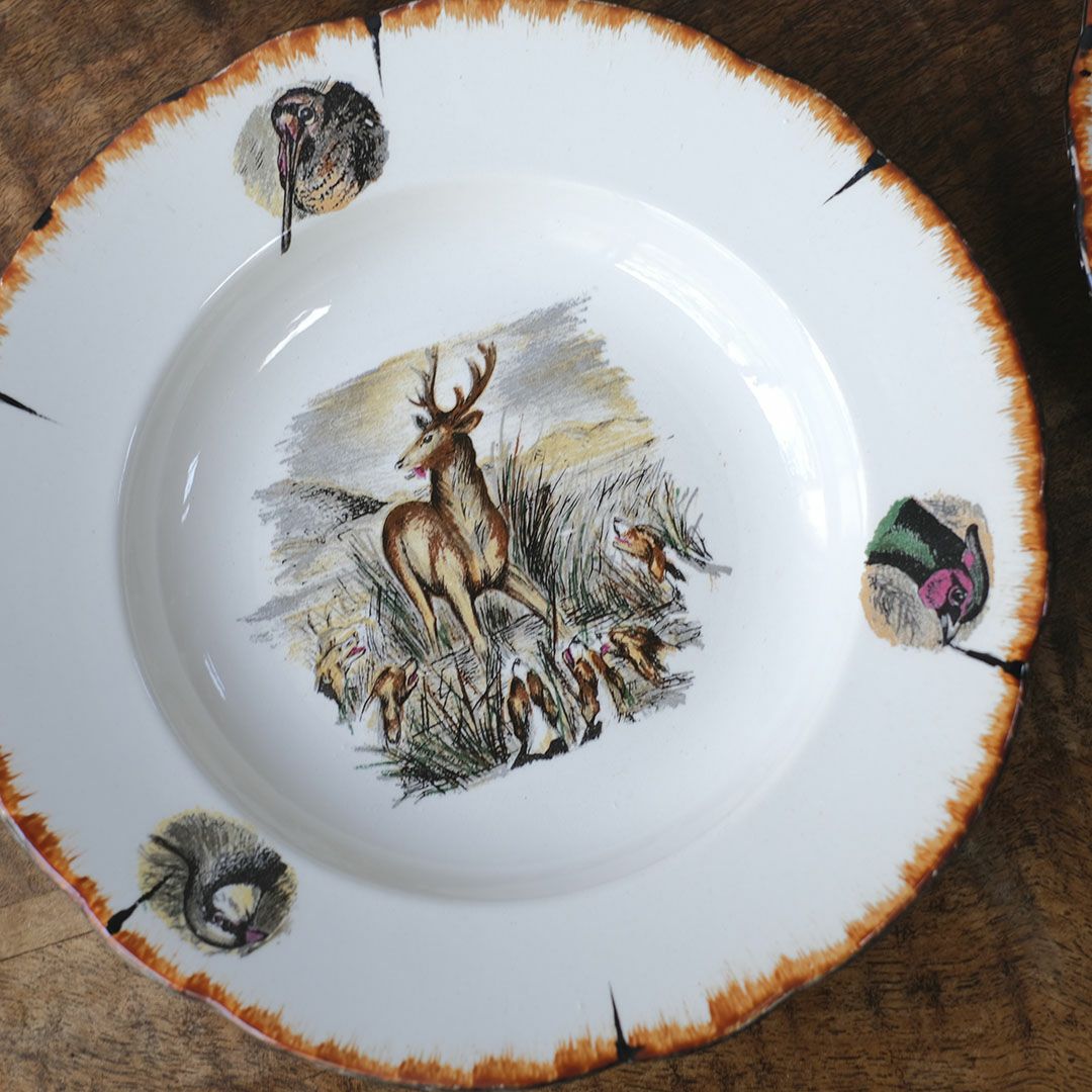 アンティーク スープ皿 フランス LINCOLOR G.BRACHET アンティーク食器 絵皿44