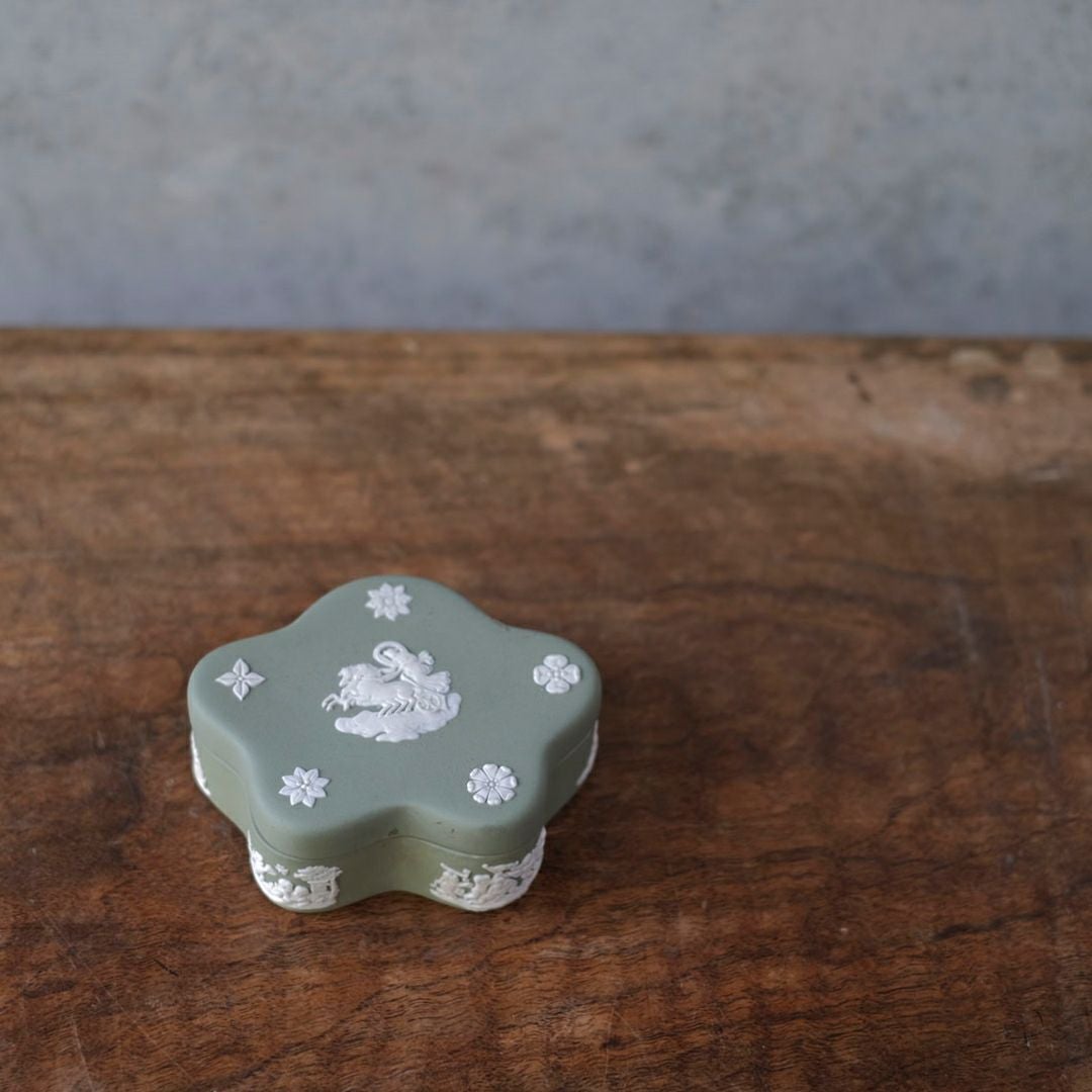 ヴィンテージ WEDGWOODジャスパー小物入れ グリーン ストーンウェア11