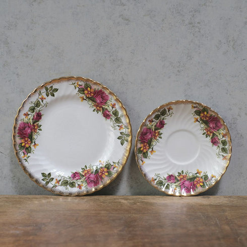 ヴィンテージ ティーカップトリオ Washington Pottery (Staffordshire) Ltd イングリッシュローズ 薔薇 アンティーク食器66