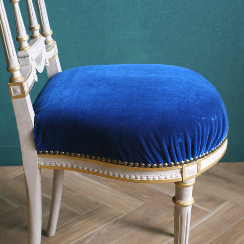 アンティークサロンチェア 青 椅子 フランス アンティーク家具88