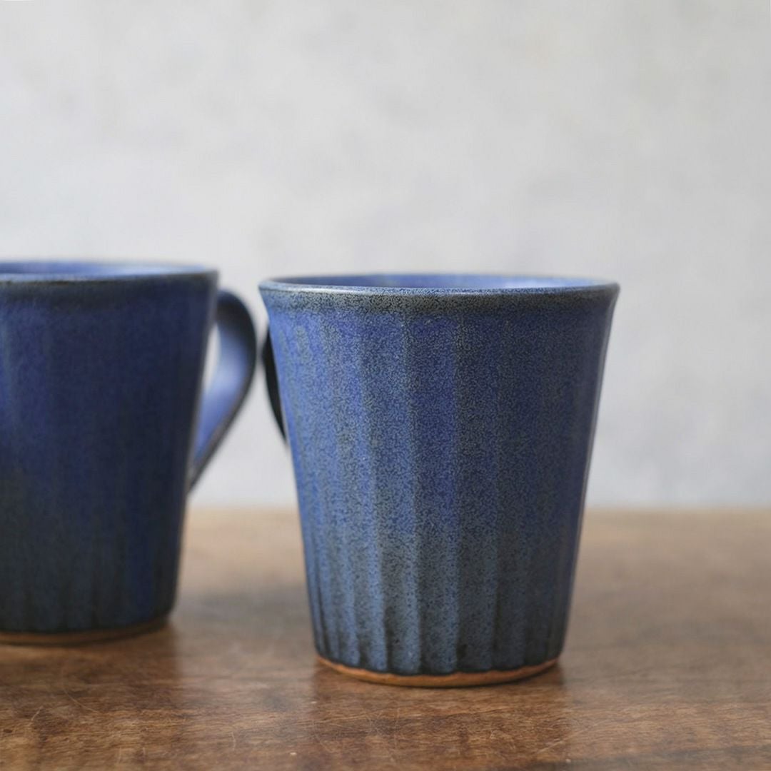 益子焼・ラピスラズリ ストレートマグ/マグカップ ディープブルー カフェ わかさま陶芸 若林健吾66