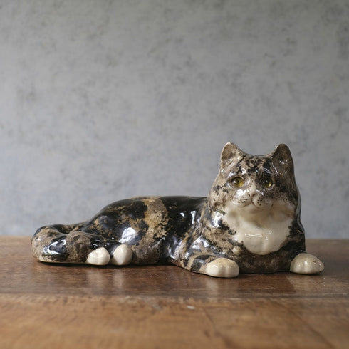 ヴィンテージ ウィンスタンレーキャット/ケンジントンキャット サビ猫 イギリス 陶芸作家Jenny Winstanley 置物
