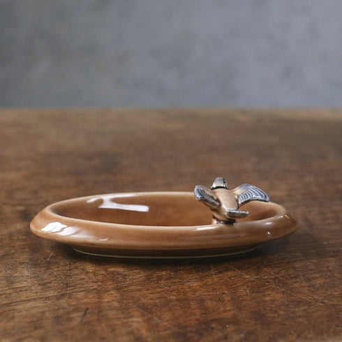 ヴィンテージ 気まぐれな小皿 イギリス WADE社 陶器の鳥の置物.