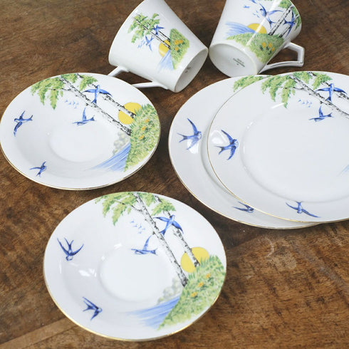 ヴィンテージティーカップ&ソーサ トリオ 燕 チェコスロバキア66