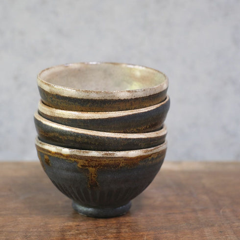 笠間焼【益子淳一】・削りめし碗/作家のうつわ 2色展開 ご飯茶碗 和食器1515