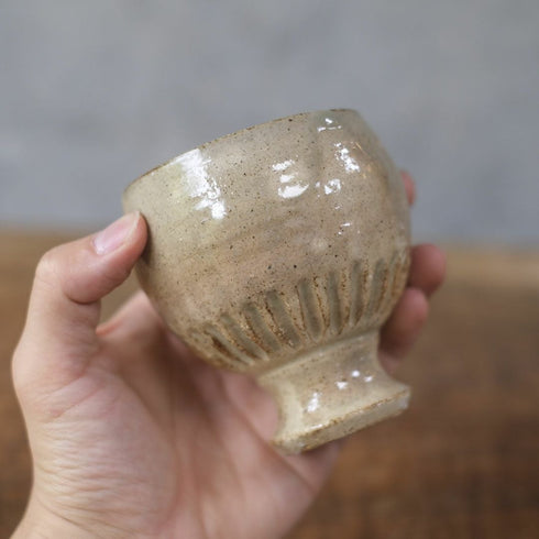 笠間焼【益子淳一】 ワインカップ コブレット 作家のうつわ 粉引 和食器55