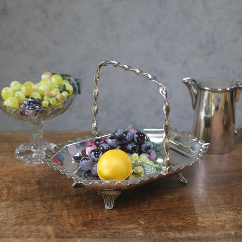 アンティークハンドルバスケット シルバープレート W&H ウォーカーアンドホール イギリス11