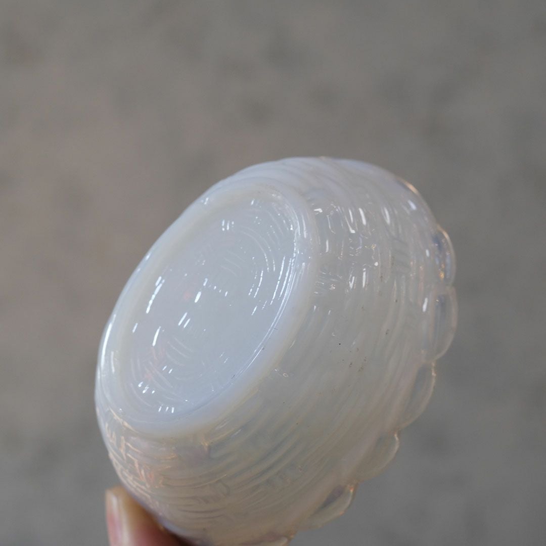 アンティーク小物入れ 鶏 フランス ガラス1211