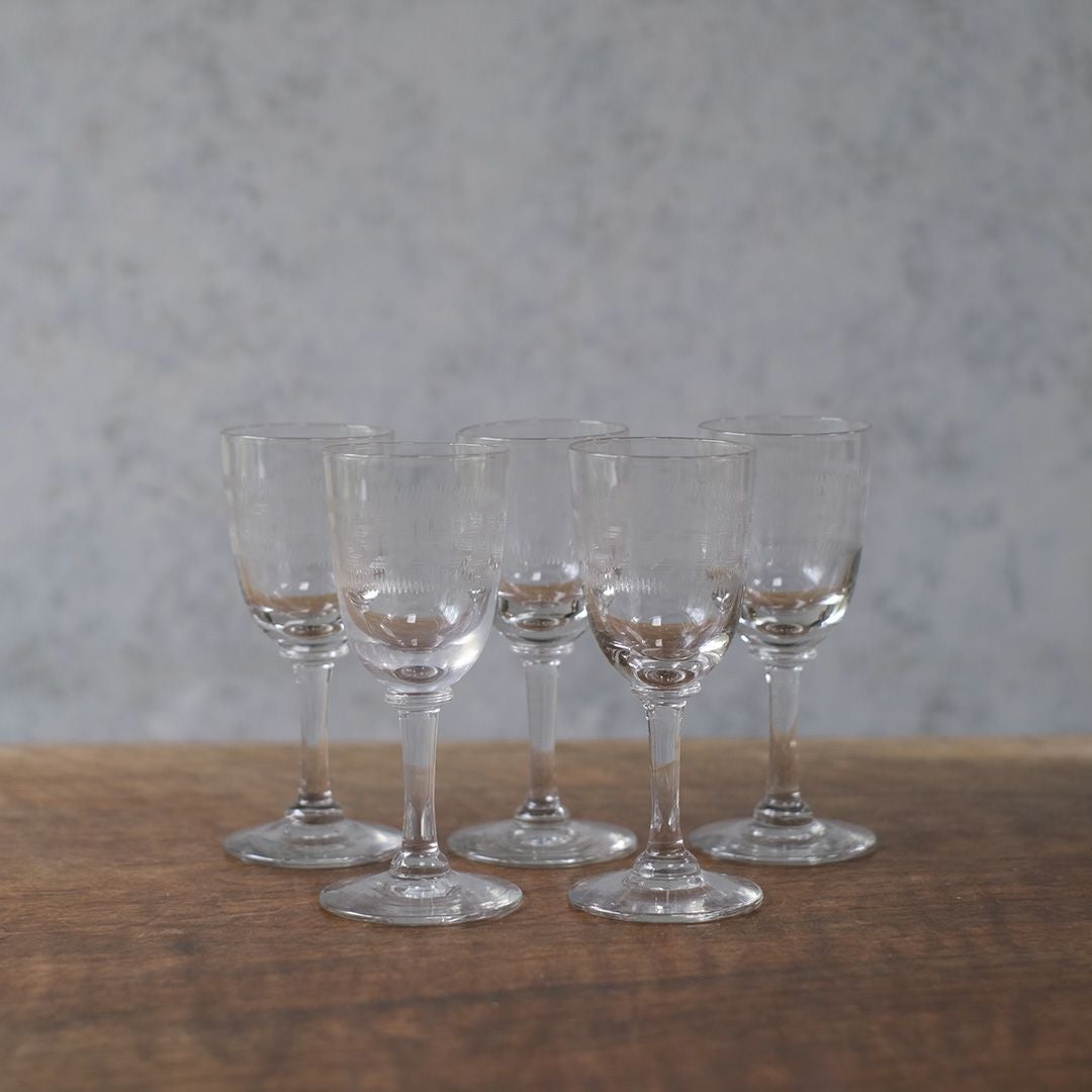 アンティークアペリティフグラス フランス 食前酒グラス アシッド