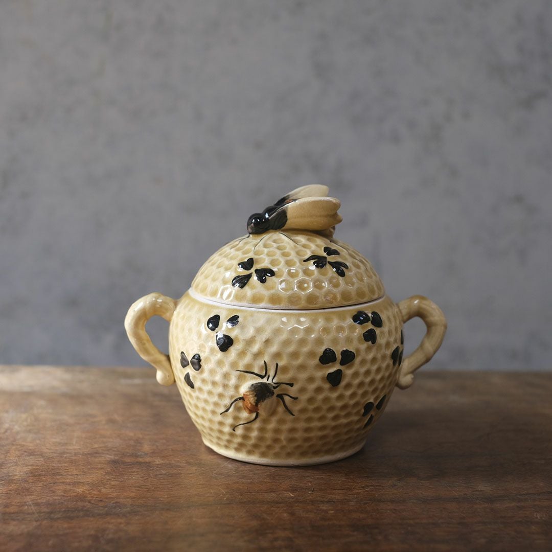 ヴィンテージ ハニーポット イギリス 蓋にとまった蜜蜂が可愛らしい11