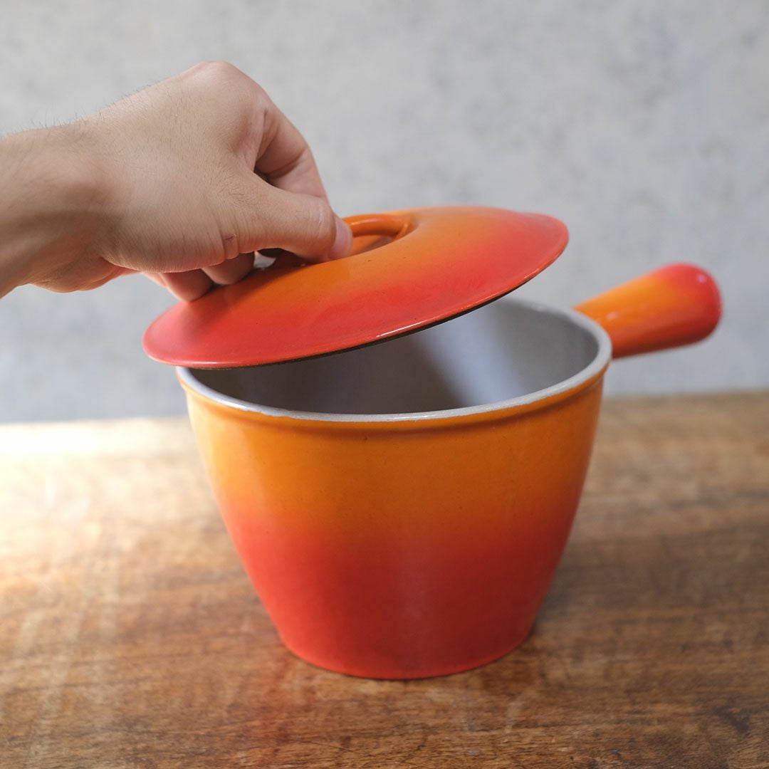 ヴィンテージ ル・クルーゼ LE CREUSET 鍋 オレンジ 片手鍋 フランス33