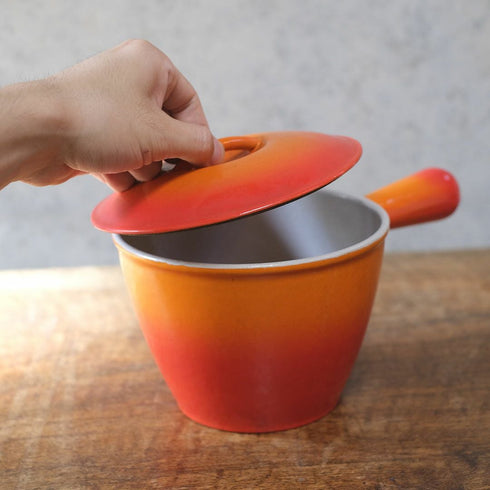 ヴィンテージ ル・クルーゼ LE CREUSET 鍋 オレンジ 片手鍋 フランス33