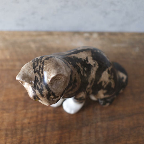 ヴィンテージ ウィンスタンレーキャット/ケンジントンキャット・サビ猫 三毛猫 イギリス 陶芸作家Jenny Winstanley 置物66