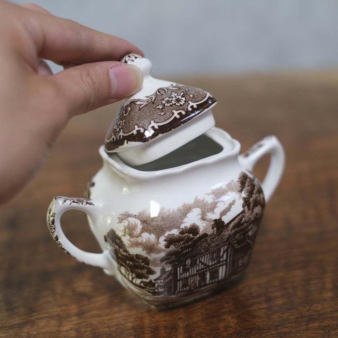 アンティークシュガーポット W.H. Grindley & Co Ltd(グラインドレー)陶器 イギリス55