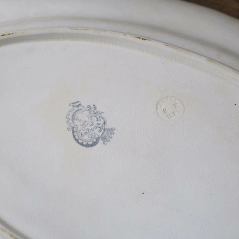 アンティークオーバル皿 LONGWY窯 北フランス ロンウィーで1930年頃作られた器/アンティーク食器99