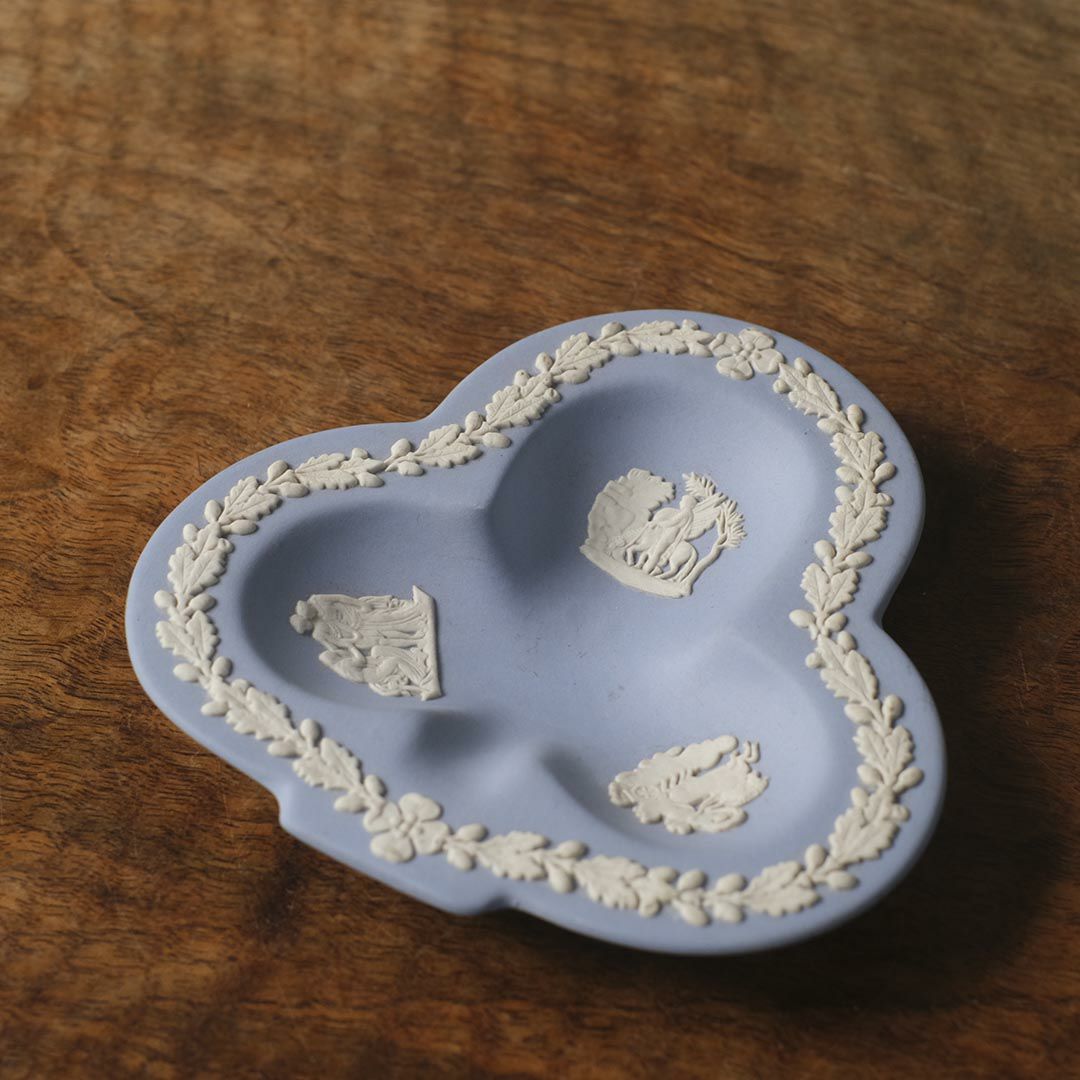 ヴィンテージ WEDGWOODジャスパー プレート ストーンウェア クローバー型 イギリス22