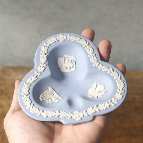 ヴィンテージ WEDGWOODジャスパー プレート ストーンウェア クローバー型 イギリス33