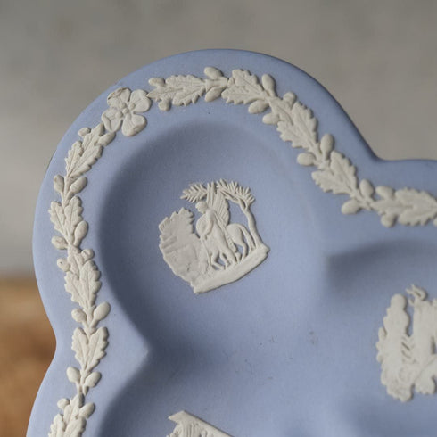 ヴィンテージ WEDGWOODジャスパー プレート ストーンウェア クローバー型 イギリス44