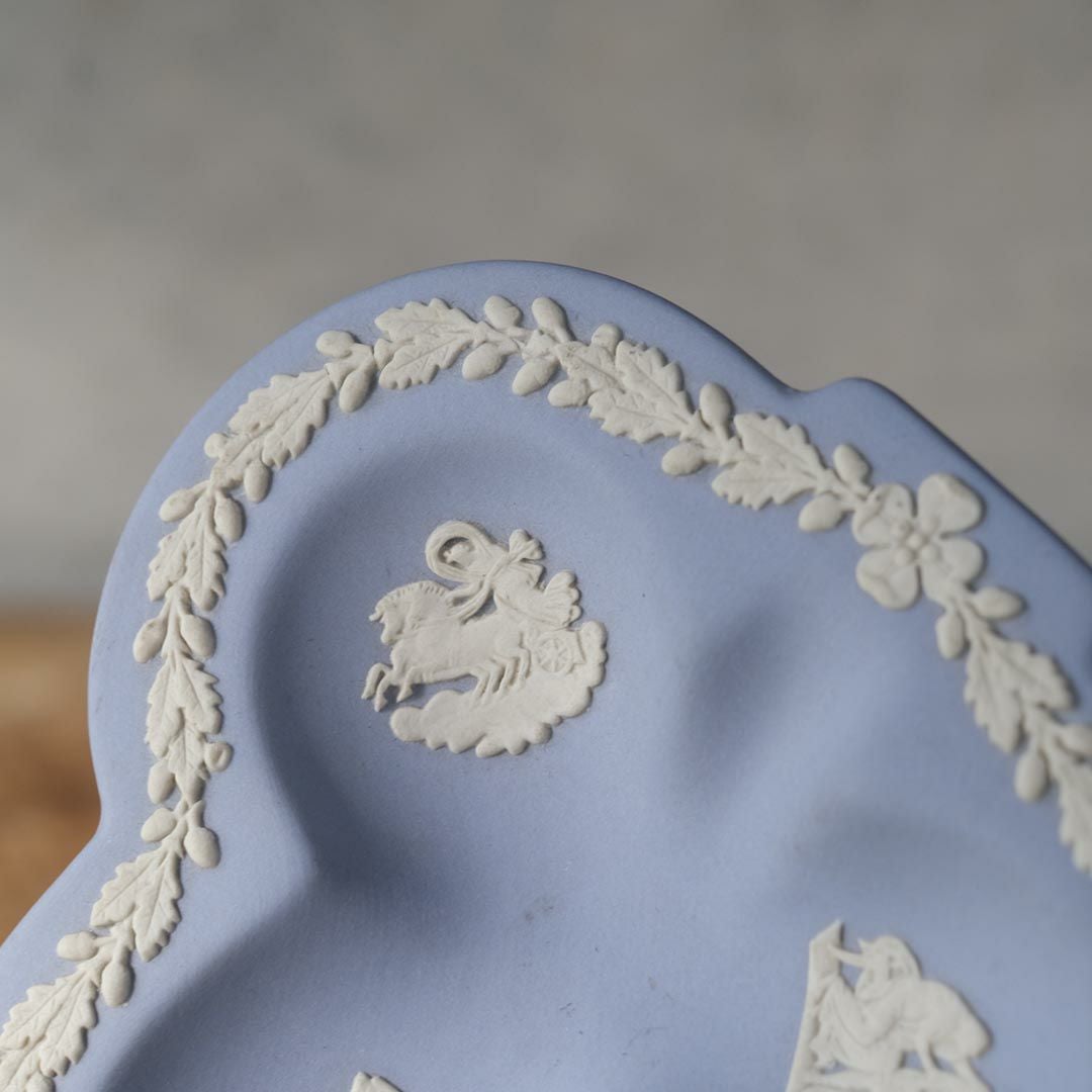 ヴィンテージ WEDGWOODジャスパー プレート ストーンウェア クローバー型 イギリス55